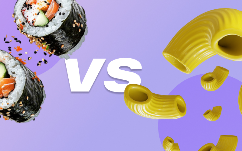 Роллы VS макароны: что выбрать и как не прогадать?